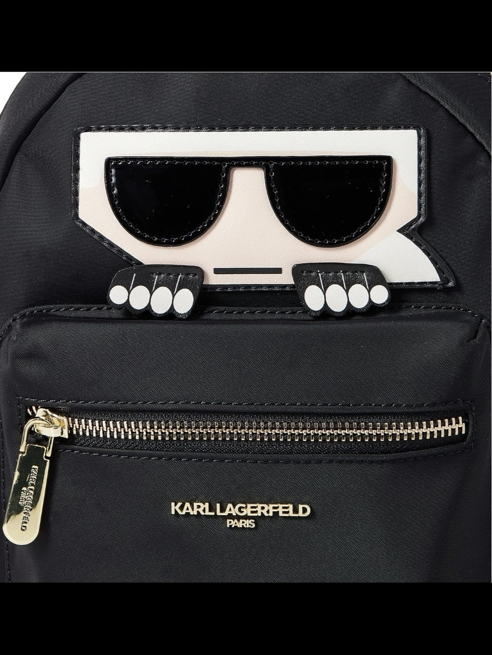 Karl Lagerfeld Paris NWT Amour Black Backpack Purse Retail $198 - Picture 3 of 7